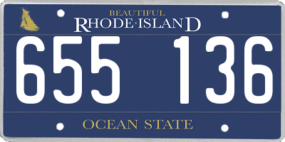 RI license plate 655136