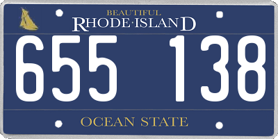 RI license plate 655138