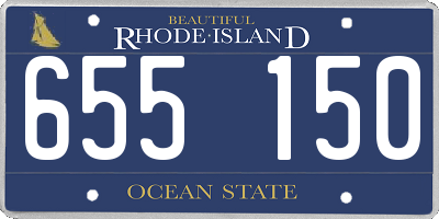 RI license plate 655150