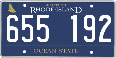 RI license plate 655192