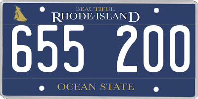 RI license plate 655200