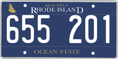 RI license plate 655201
