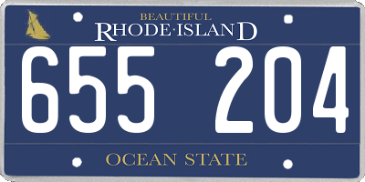 RI license plate 655204