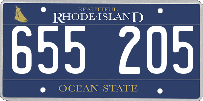 RI license plate 655205