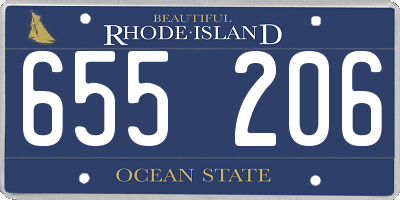 RI license plate 655206