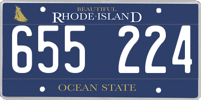 RI license plate 655224