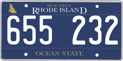 RI license plate 655232