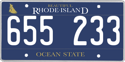 RI license plate 655233