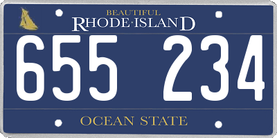 RI license plate 655234