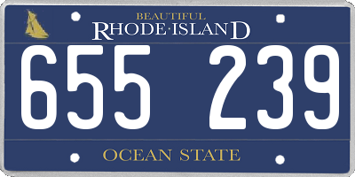 RI license plate 655239