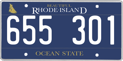 RI license plate 655301