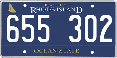 RI license plate 655302