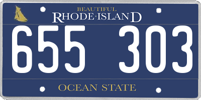 RI license plate 655303