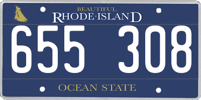 RI license plate 655308