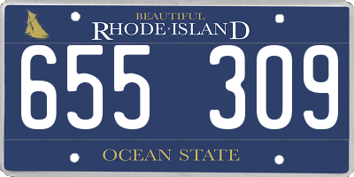 RI license plate 655309