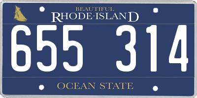 RI license plate 655314