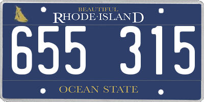 RI license plate 655315