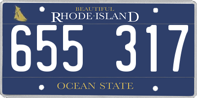 RI license plate 655317