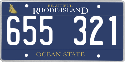 RI license plate 655321