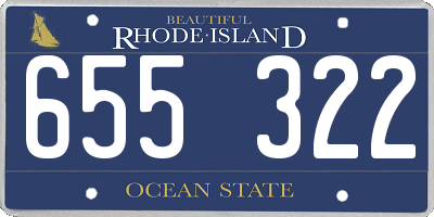 RI license plate 655322