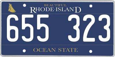 RI license plate 655323