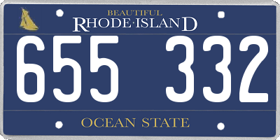 RI license plate 655332