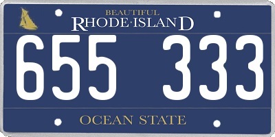 RI license plate 655333