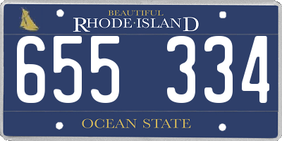 RI license plate 655334