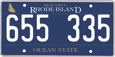 RI license plate 655335