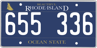 RI license plate 655336