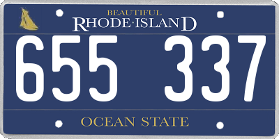 RI license plate 655337
