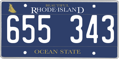 RI license plate 655343