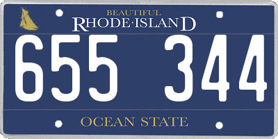 RI license plate 655344