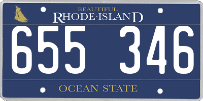 RI license plate 655346