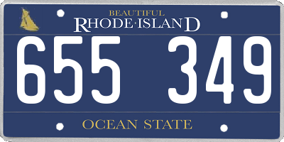 RI license plate 655349