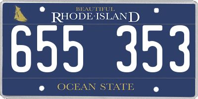 RI license plate 655353