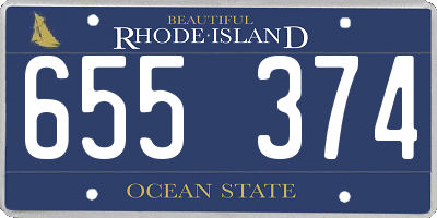 RI license plate 655374