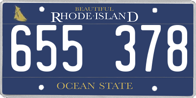 RI license plate 655378