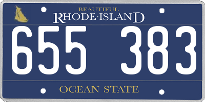 RI license plate 655383