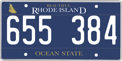 RI license plate 655384