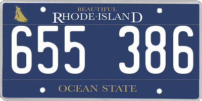 RI license plate 655386