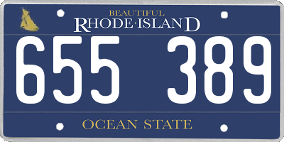 RI license plate 655389