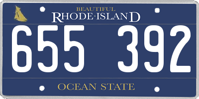 RI license plate 655392
