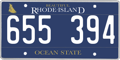RI license plate 655394