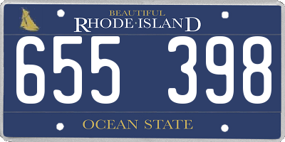 RI license plate 655398