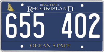 RI license plate 655402