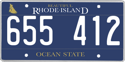 RI license plate 655412