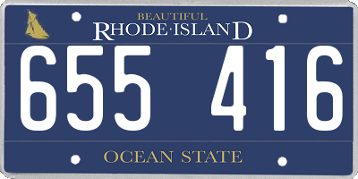 RI license plate 655416