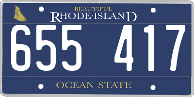 RI license plate 655417