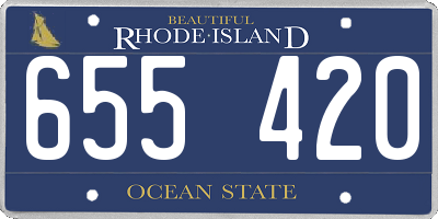 RI license plate 655420
